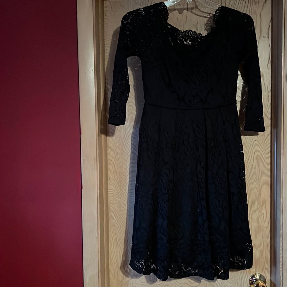 Black lace dress.